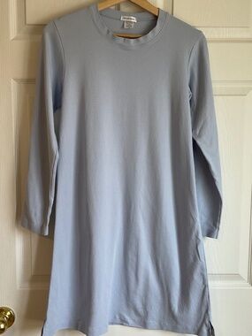 Red Land Cotton blue pajama shirt dress XS New American grown and made NWOt